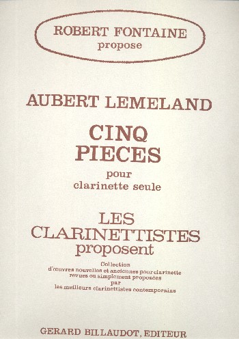 5 pièces op.20  pour clarinette  