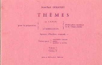 Thèmes pour la préparation au C.A.P.E.S&nbsp;&nbsp;vol.1&nbsp;&nbsp;