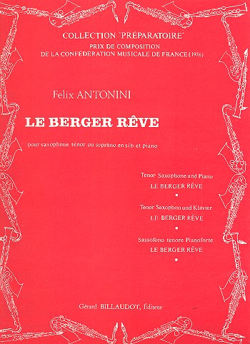 Le berger rêve&nbsp;&nbsp;pour saxophone ténor et piano&nbsp;&nbsp;