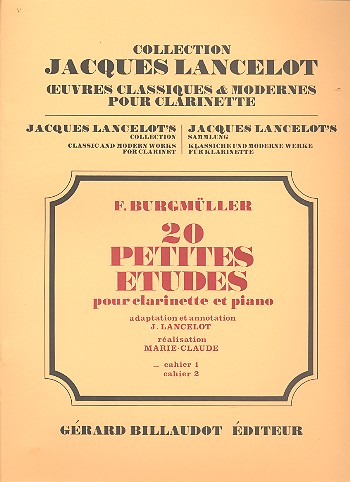 20 petits etudes vol.1 pour clarinette  et piano  Lancelot, J., ed