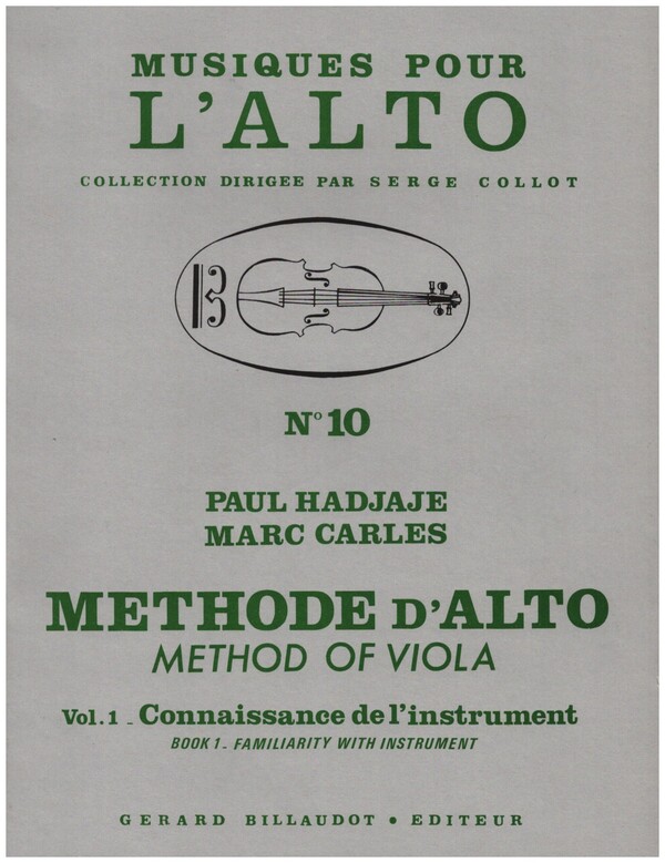 Methode d'alto vol.1 - Connaissance de l'instrument&nbsp;&nbsp;pour alto&nbsp;&nbsp;