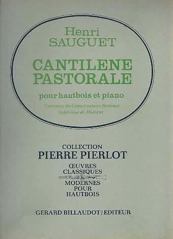 Cantilene pastorale  pour hautbois et piano  