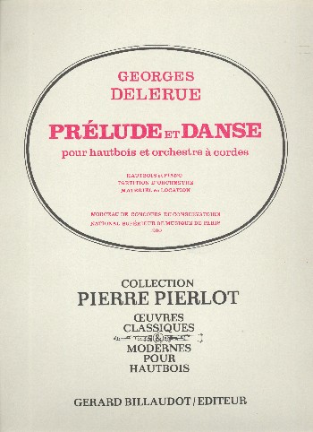 Prélude et danse&nbsp;&nbsp;pour hautbois et orchestre à cordes&nbsp;&nbsp;partition
