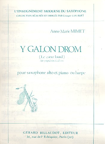 Y galon drom pour saxophone alto&nbsp;&nbsp;et piano (harpe)&nbsp;&nbsp;