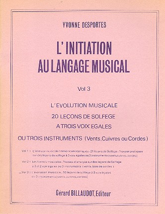 L'Initiation au langage musical vol.3&nbsp;&nbsp;&nbsp;&nbsp;