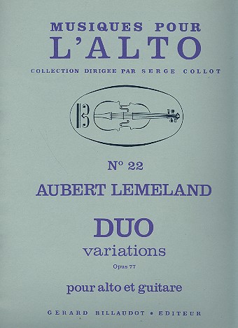 Duo variations op.77 pour alto et guitare&nbsp;&nbsp;partition et partie&nbsp;&nbsp;
