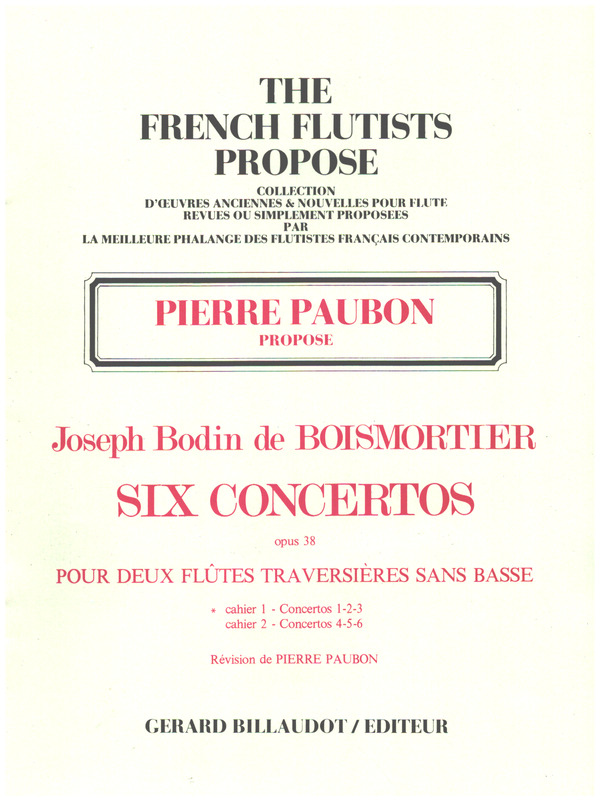 6 concertos op.38 vol.1 (nos.1-3)  pour 2 flutes sans basse  partition et parties