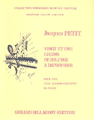 21 lecons de solfège à improviser  pour voix avec accompagnement de piano  