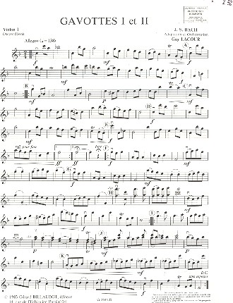 Gavottes 1 et 2  et  Hymne des prêtresses&nbsp;&nbsp;pour orchestre juniors&nbsp;&nbsp;violon 1 (accordéon)