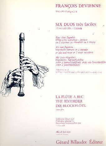 6 Duos très faciles pour 2 flageolets  (flûtes à bec)  