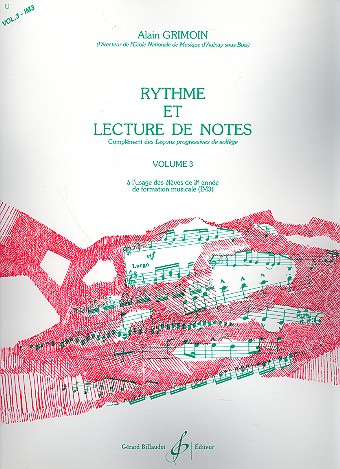 Rythme et lecture de notes vol.3&nbsp;&nbsp;lecture de notes et du rythme&nbsp;&nbsp;