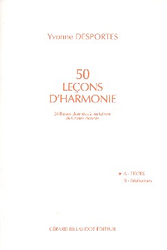 50 lecons d'harmonie vol.A textes&nbsp;&nbsp;&nbsp;&nbsp;