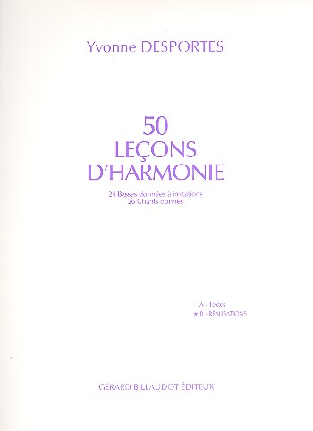 50 lecons d'harmonie vol.B réalisations&nbsp;&nbsp;&nbsp;&nbsp;