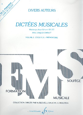 Dictées musicales vol.2 cycle 2 (a) -  préparatoire  livre de l'élève