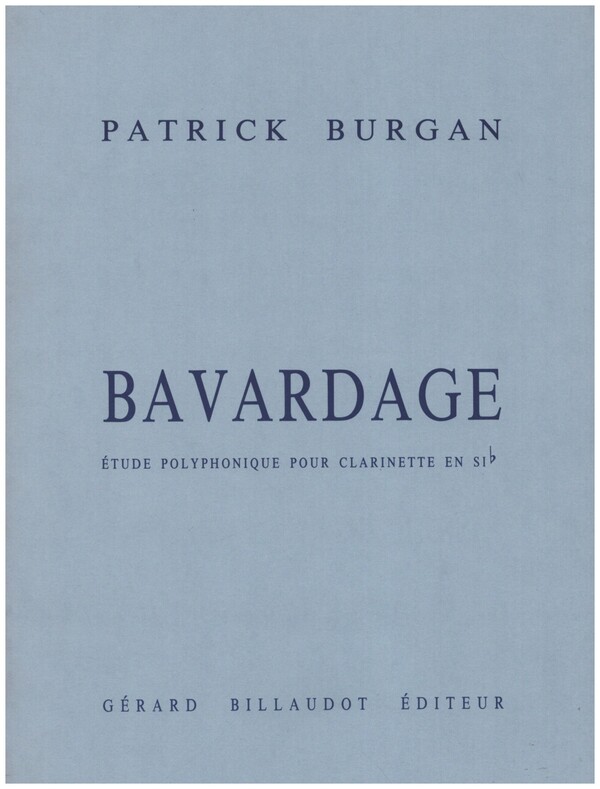 Bavardage&nbsp;&nbsp;pour clarinette&nbsp;&nbsp;