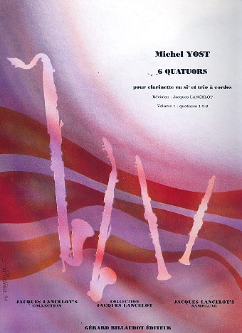 6 quatuors vol.1 (nos.1-3) pour&nbsp;&nbsp;clarinette et trio à cordes&nbsp;&nbsp;partition et parties