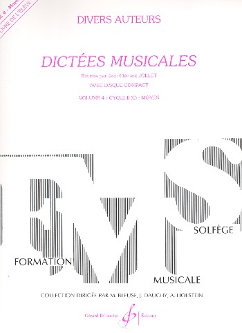 Dictees musicales vol.4 (+CD)&nbsp;&nbsp;livre de l'élève&nbsp;&nbsp;