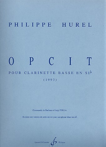 Opcit pour clarinette basse seule&nbsp;&nbsp;&nbsp;&nbsp;