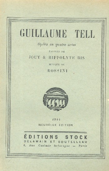 Guillaume Tell    livret (frz)
