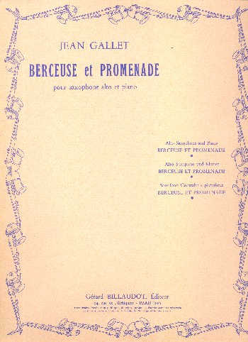 Berceuse et promenade&nbsp;&nbsp;pour saxophone alto et piano&nbsp;&nbsp;