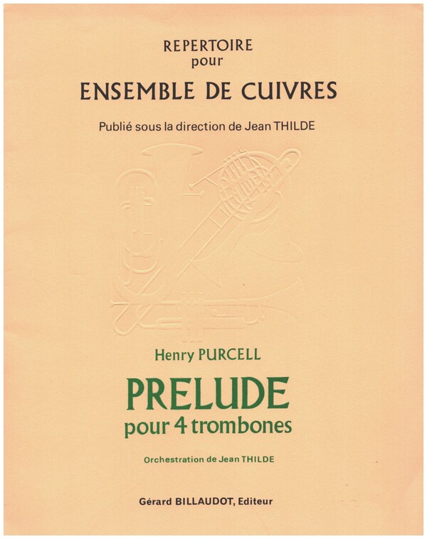 Prelude&nbsp;&nbsp;pour 4 trombones&nbsp;&nbsp;partition et parties