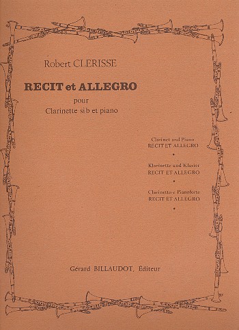 Recit et Allegro pour clarinette et piano&nbsp;&nbsp;&nbsp;&nbsp;