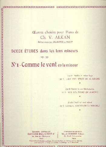 Comme le vent en la mineur op.39  pour piano  