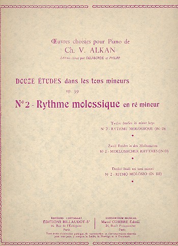 Rhythme molossique en ré mineur op.39,2  pour piano  