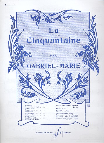 La Cinquantaine&nbsp;&nbsp;for violon et piano&nbsp;&nbsp;