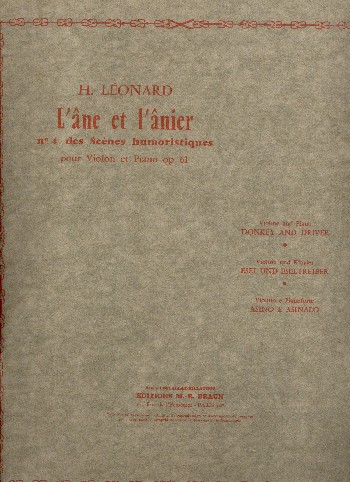 l'Âne et l'ânier op.61,4&nbsp;&nbsp;pour violon et piano&nbsp;&nbsp;
