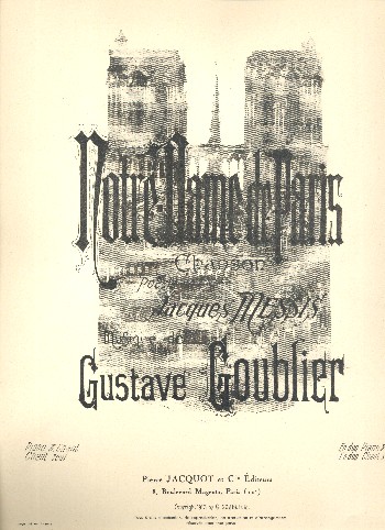 Notre Dame de Paris  pour chant et piano  