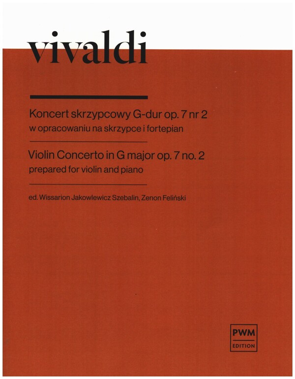 Concerto in G Major op.7,2  for violin and string orchestra  for violin and piano
