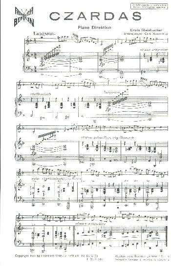 Czardas für Altsaxophon und  Klavier  