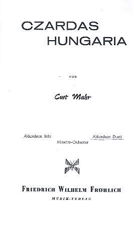 Czardas Hungaria für  2 Akkordeons  