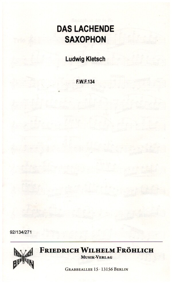 Das lachende Saxophon&nbsp;&nbsp;für Altsaxophon und Klavier&nbsp;&nbsp;