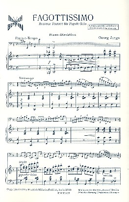 Fagottissimo für Fagott und Klavier&nbsp;&nbsp;&nbsp;&nbsp;