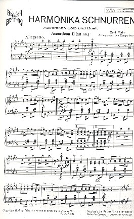 Harmonika Schnurren für  Akkordeon und Klavier  