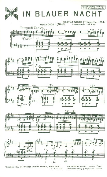 In blauer Nacht für 3 Akkordeons    
