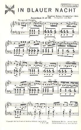 In blauer Nacht Tango für  2 Akkordoens  