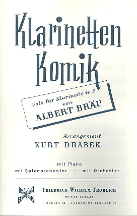 Klarinetten-Komik: für&nbsp;&nbsp;Salonorchester&nbsp;&nbsp;