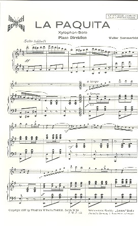 La Paquita für Xylophon&nbsp;&nbsp;und Klavier&nbsp;&nbsp;