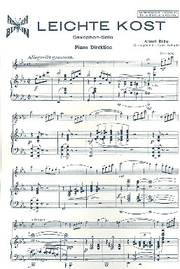 Leichte Kost für Altsaxophon und&nbsp;&nbsp;Klavier&nbsp;&nbsp;