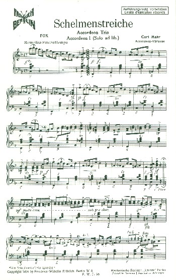Schelmenstreiche für 3 Akkordeons    
