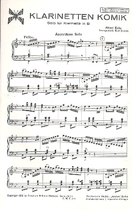 Klarinetten Komik&nbsp;&nbsp;für Akkordeon&nbsp;&nbsp;