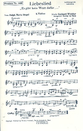 Liebeslied  und   Lied der Lerche:  für Saonorchester  Ergänzungsstimmen