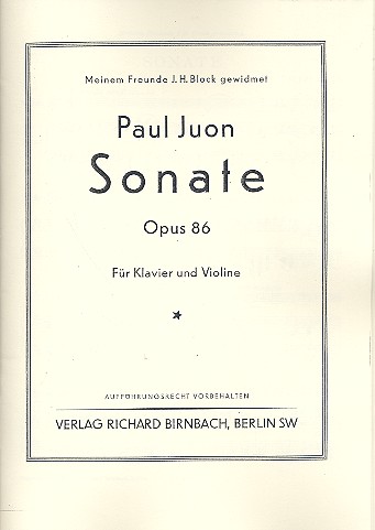 Sonate op.86 für Violine und  Klavier (Kopie)  