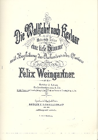 Die Wallfahrt nach Kevelaar&nbsp;&nbsp;für tiefe Singstimme und Klavier&nbsp;&nbsp;