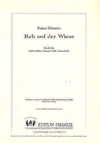 Reh auf der Wiese für Altblockflöte,&nbsp;&nbsp;Gitarre und Violoncello&nbsp;&nbsp;Partitur und Stimmen