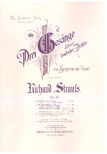 Muttertändelei op.43,2&nbsp;&nbsp;für Alt und Klavier&nbsp;&nbsp;