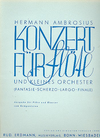 Konzert F-Dur für Flöte und Orchester  für Flöte und Klavier  